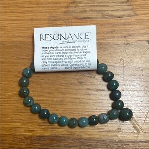 Green Moss Agate Beaded Bracelet